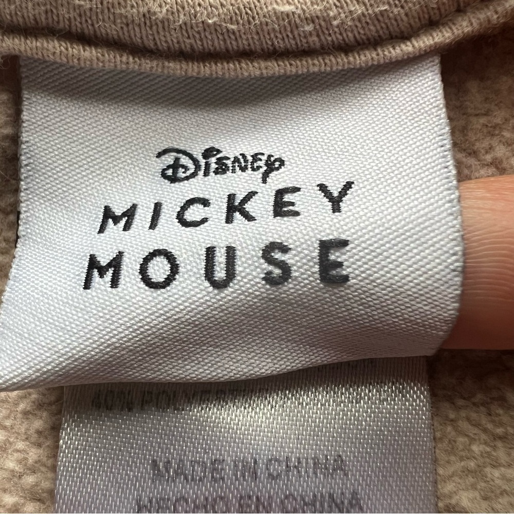 Disney Mickey Minnie Mouse Cropped Sweatshirt Pullover Size XXL Beige Pink - Picture 5 of 6